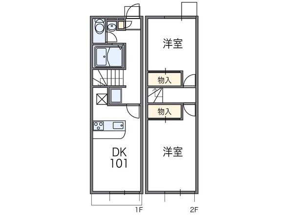 レオパレスラダックＣの物件間取画像